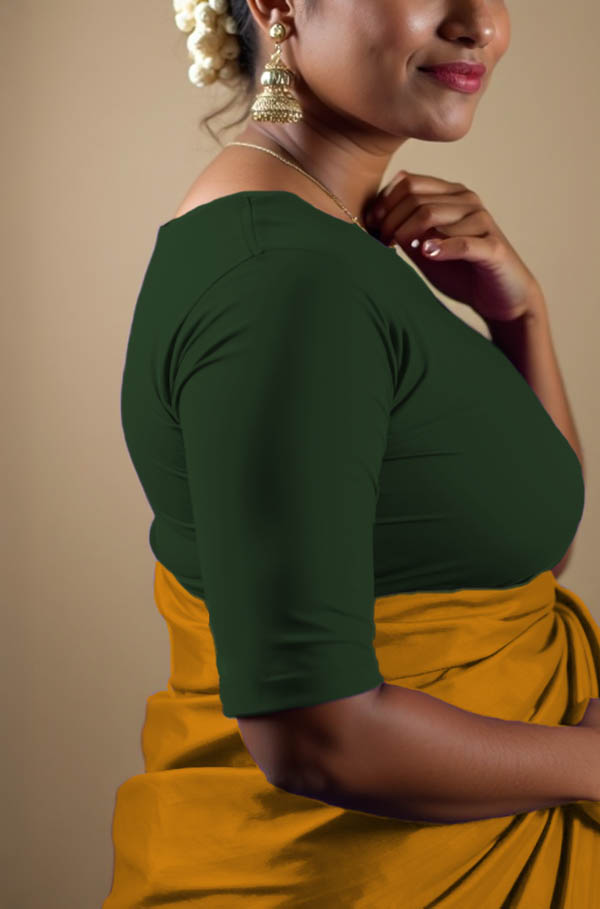 Right Sleeve View plain-back-elbow-sleeves-sleeve-dark-green-sleeve_right-plain-sleeve-right