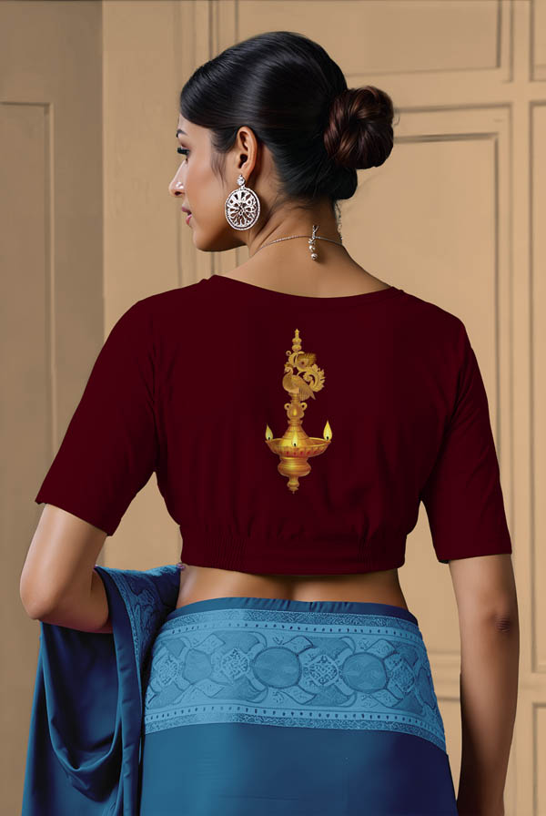 Back View plain-back-elbow-sleeves-sleeve-maroon-back-diya