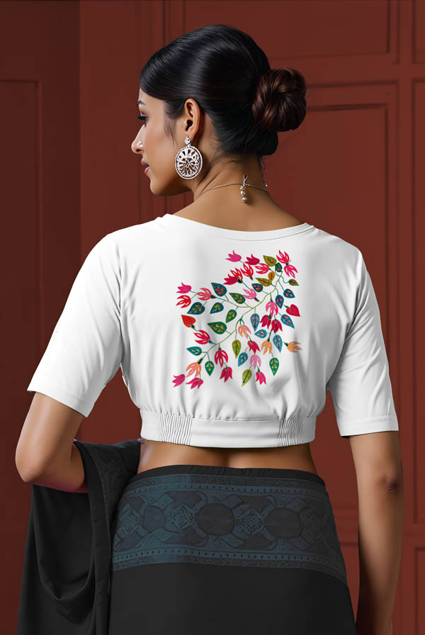 Back View plain-back-elbow-sleeves-sleeve-white-back-bogunvillea-back