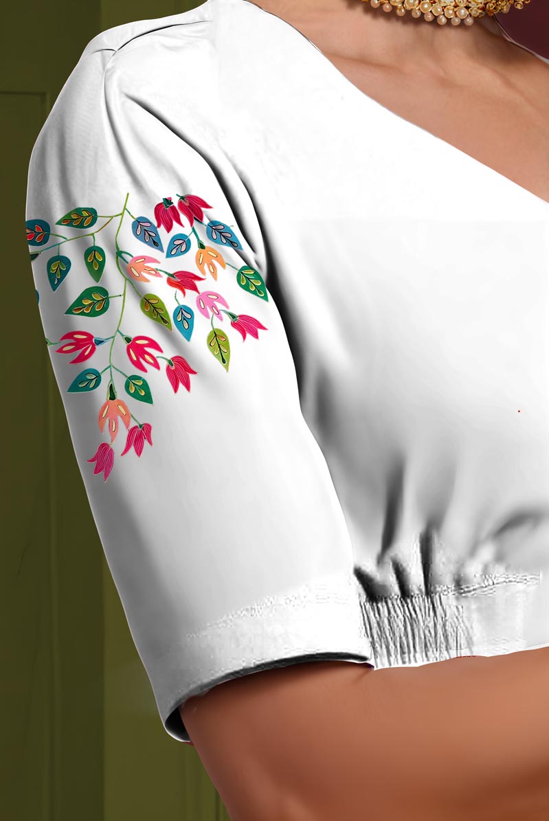 Right Sleeve View plain-back-elbow-sleeves-sleeve-white-sleeve_right-bogunvillea-sleeve-right