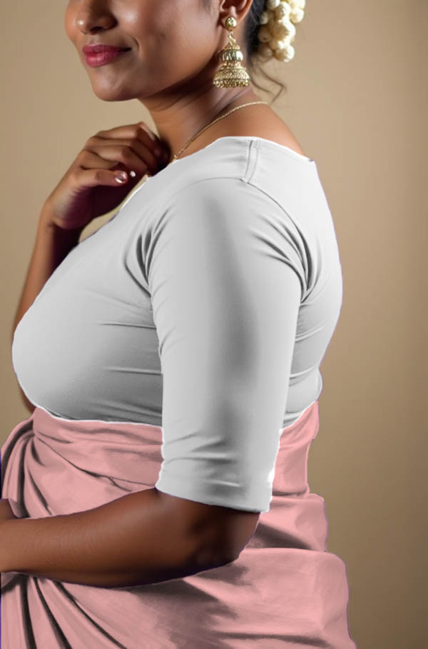 Right Sleeve View plain-back-elbow-sleeves-sleeve-white-sleeve_right-plain-sleeve-right