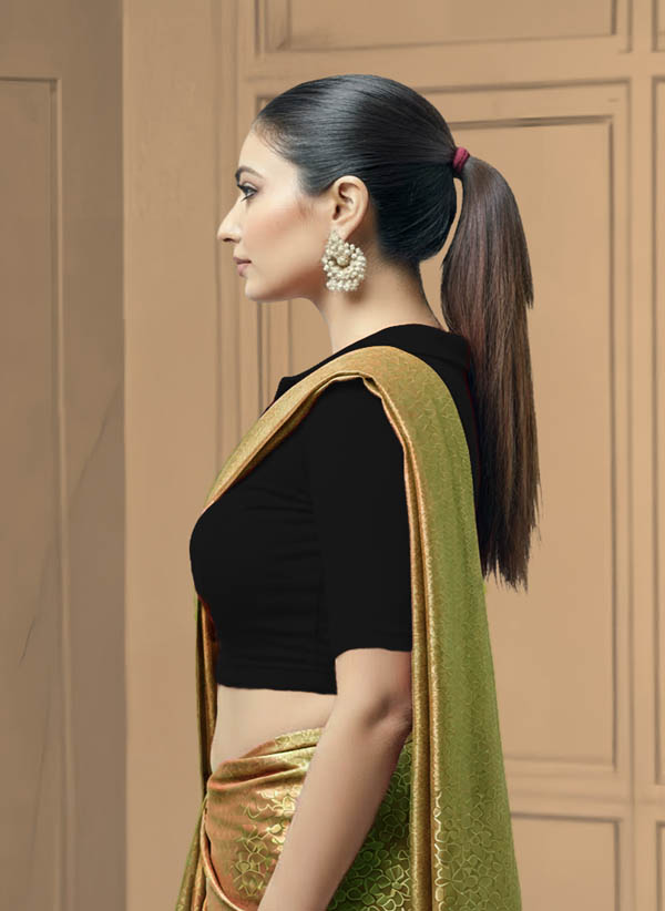 Left Sleeve View plain-back-elbow-sleeves-sleeve-black-sleeve_left-plain-sleeve-left