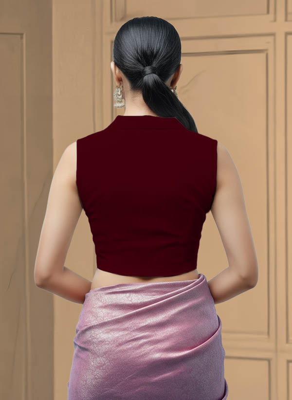Back View plain-back-sleeveless-sleeve-maroon-back-plain-back