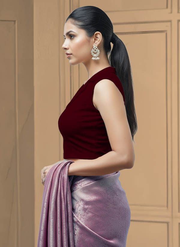 Left Sleeve View plain-back-sleeveless-sleeve-maroon-sleeve_left-plain-sleeve-left