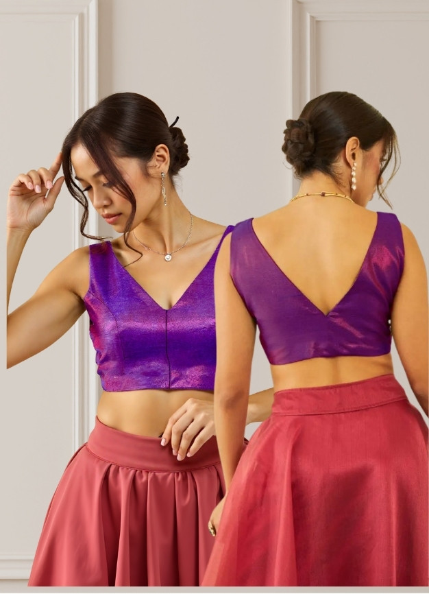 Back View deep-v-back-sleeveless-sleeve-tissue-purple-main-front-plain-front-back-plain-back