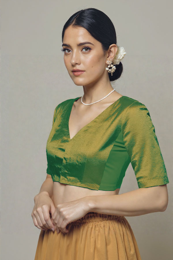 Left Sleeve View plain-back-elbow-sleeves-sleeve-tissue-green-sleeve_left-plain-sleeve-left