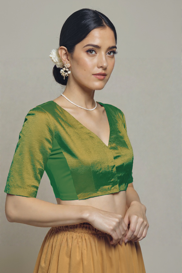 Right Sleeve View plain-back-elbow-sleeves-sleeve-tissue-green-sleeve_right-plain-sleeve-right