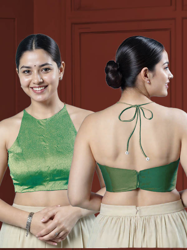 Back View open-back-with-tie-back-sleeveless-sleeve-tissue-green-main-front-plain-front-back-plain-back