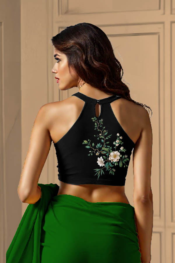 Halter Neck Back with Green Botanica Design