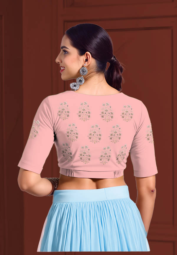 Back View plain-back-elbow-sleeves-sleeve-baby-pink-back-cream-butta-back