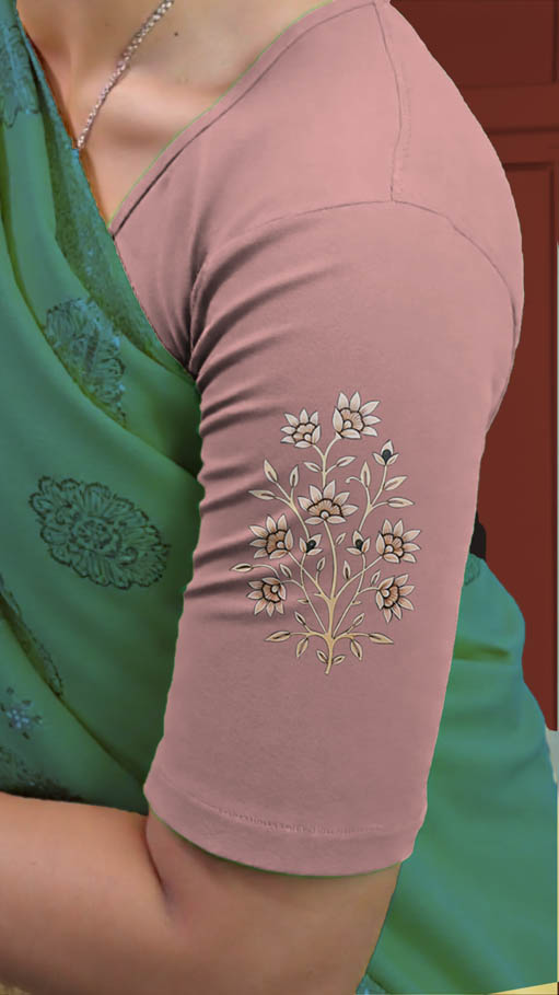 Left Sleeve View plain-back-elbow-sleeves-sleeve-baby-pink-sleeve_left-cream-butta-sleeve-left