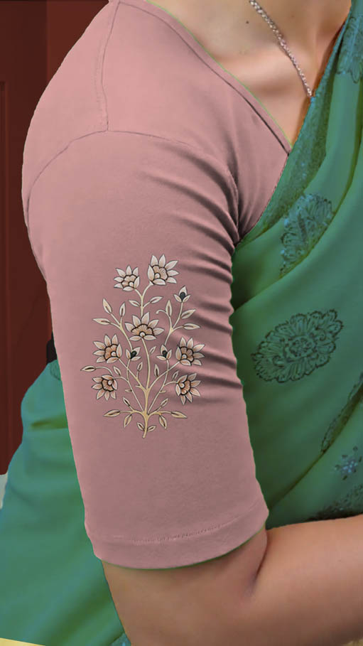 Right Sleeve View plain-back-elbow-sleeves-sleeve-baby-pink-sleeve_right-cream-butta-sleeve-right