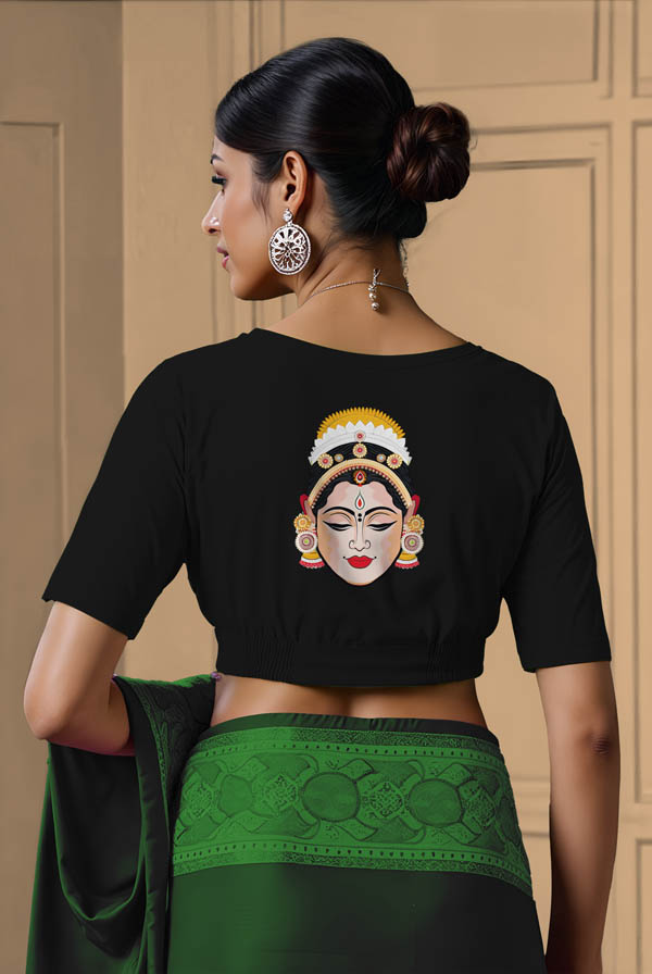 Back View plain-back-elbow-sleeves-sleeve-black-back-festive-dancer