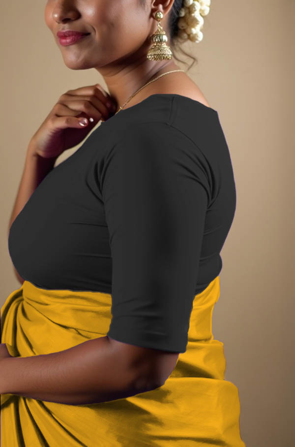 Right Sleeve View plain-back-elbow-sleeves-sleeve-black-sleeve_right-plain-sleeve-right