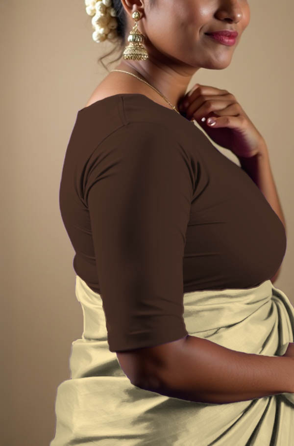 Right Sleeve View plain-back-elbow-sleeves-sleeve-coffee-brown-sleeve_right-plain-sleeve-right