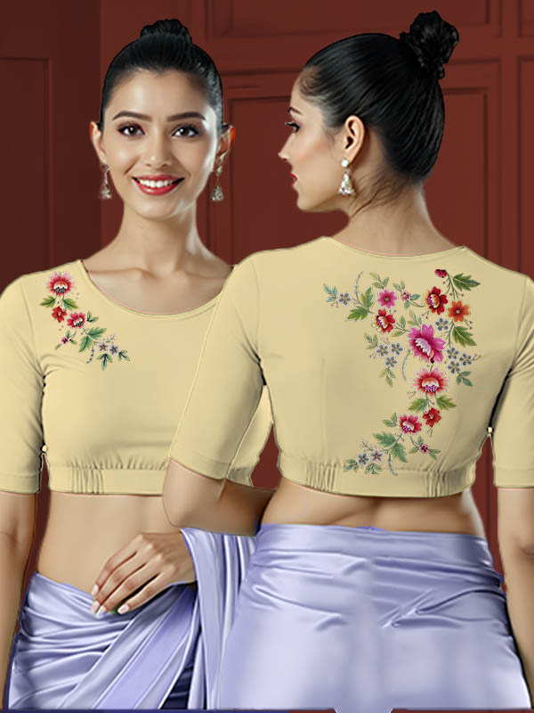 Back View plain-back-elbow-sleeves-sleeve-cream-main-front-flower-vine-front-back-flower-vine-back