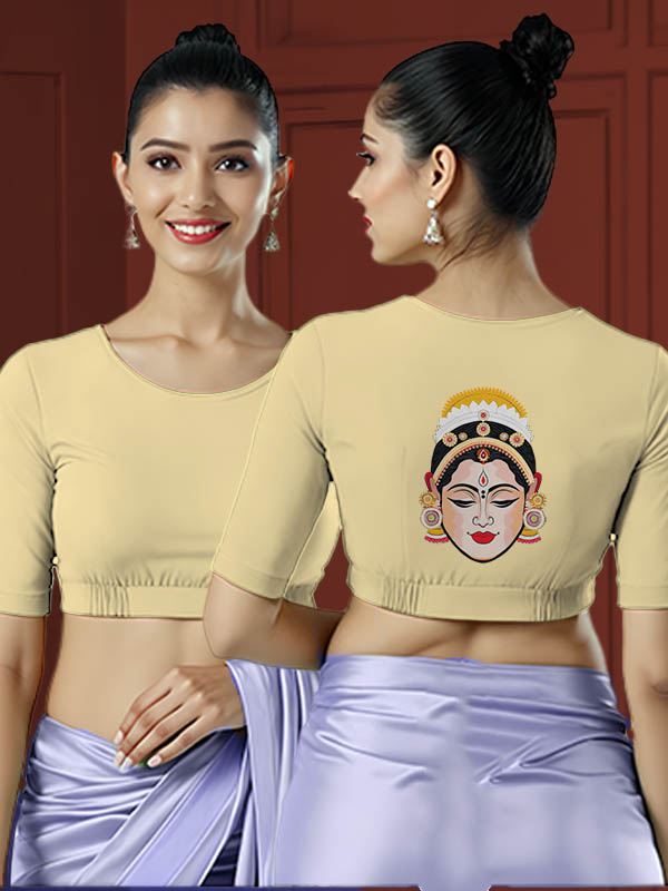 Back View plain-back-elbow-sleeves-sleeve-cream-main-front-plain-front-back-festive-dancer