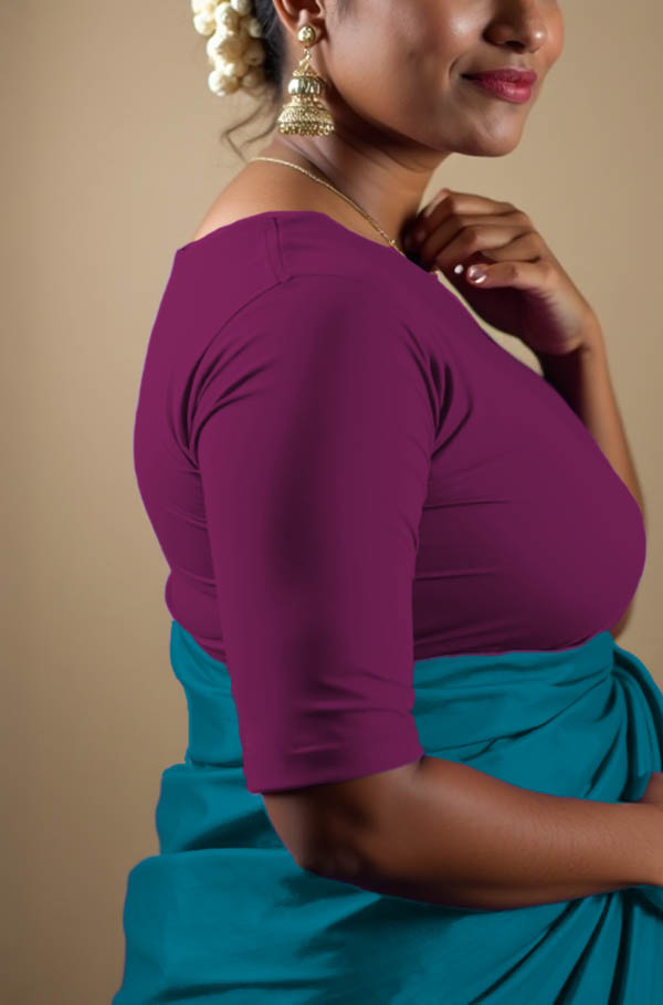 Right Sleeve View plain-back-elbow-sleeves-sleeve-dark-pink-sleeve_right-plain-sleeve-right