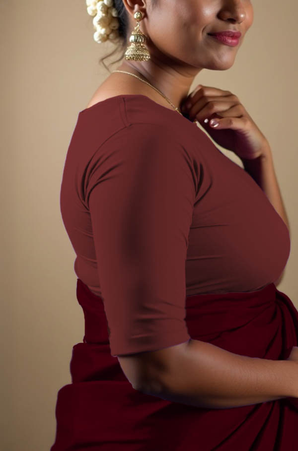 Left Sleeve View plain-back-elbow-sleeves-sleeve-dark-red-sleeve_left-plain-sleeve-left