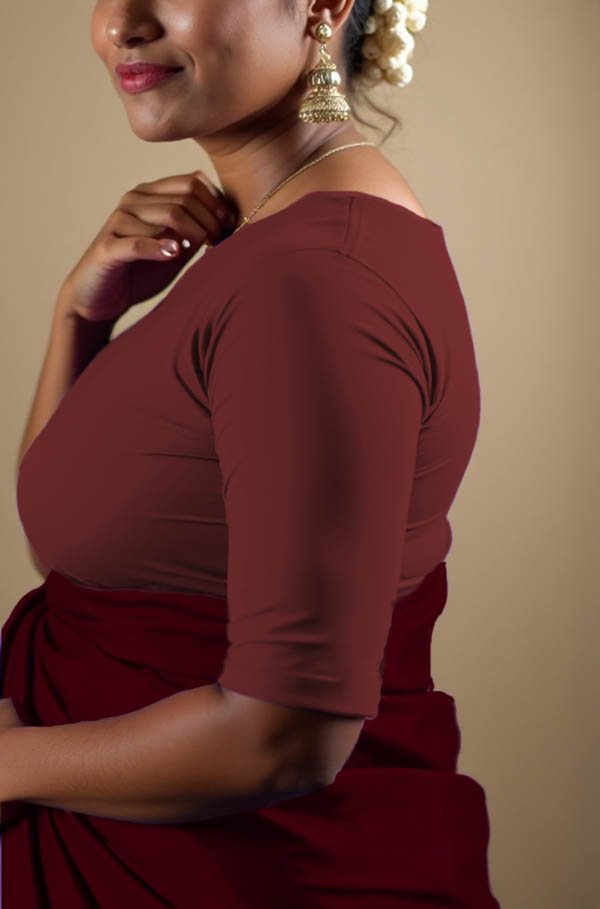 Right Sleeve View plain-back-elbow-sleeves-sleeve-dark-red-sleeve_right-plain-sleeve-right