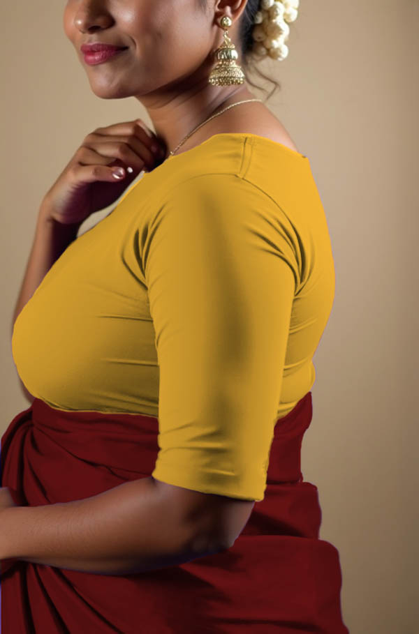 Left Sleeve View plain-back-elbow-sleeves-sleeve-lemon-yellow-sleeve_left-plain-sleeve-left