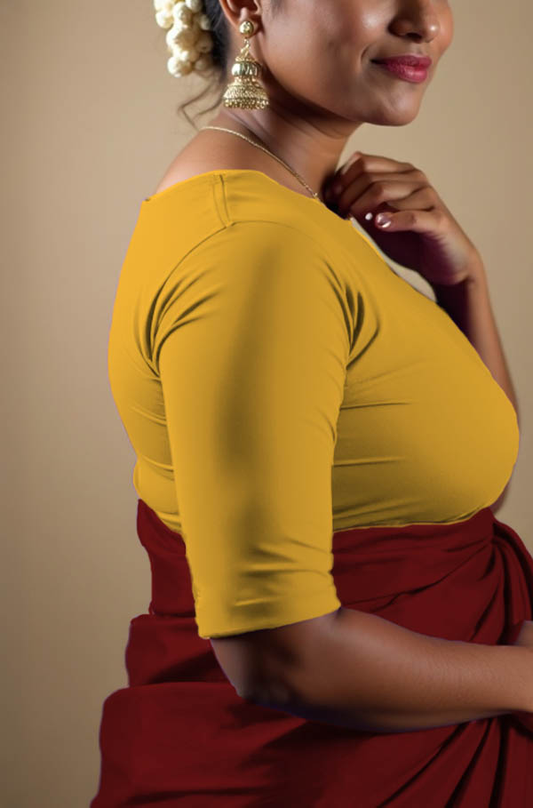 Right Sleeve View plain-back-elbow-sleeves-sleeve-lemon-yellow-sleeve_right-plain-sleeve-right