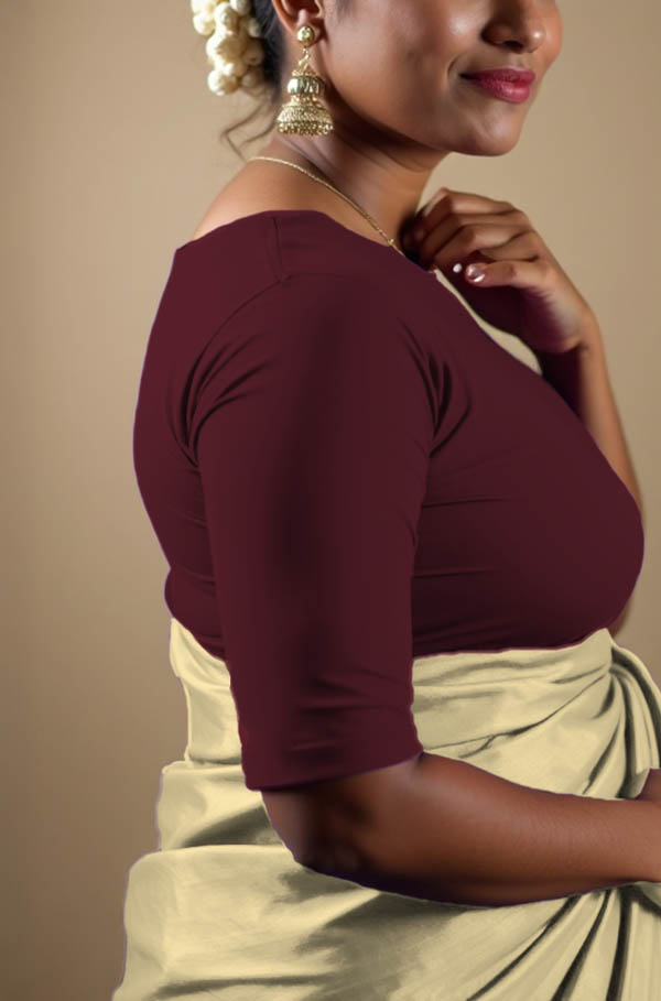 Left Sleeve View plain-back-elbow-sleeves-sleeve-maroon-sleeve_left-plain-sleeve-left