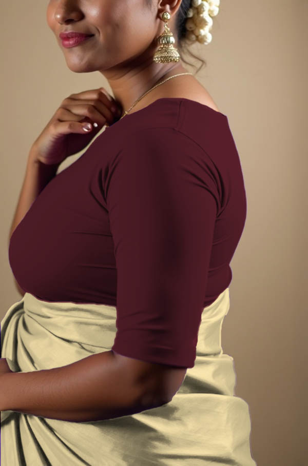 Right Sleeve View plain-back-elbow-sleeves-sleeve-maroon-sleeve_right-plain-sleeve-right