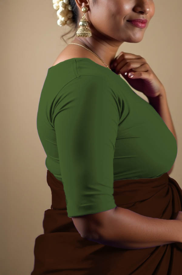 Right Sleeve View plain-back-elbow-sleeves-sleeve-mehendi-green-sleeve_right-plain-sleeve-right