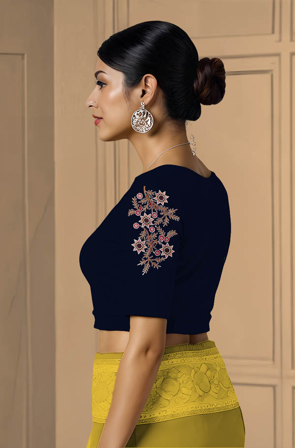 Left Sleeve View plain-back-elbow-sleeves-sleeve-navy-blue-sleeve_left-peacock-vine-mauve-sleeve-left