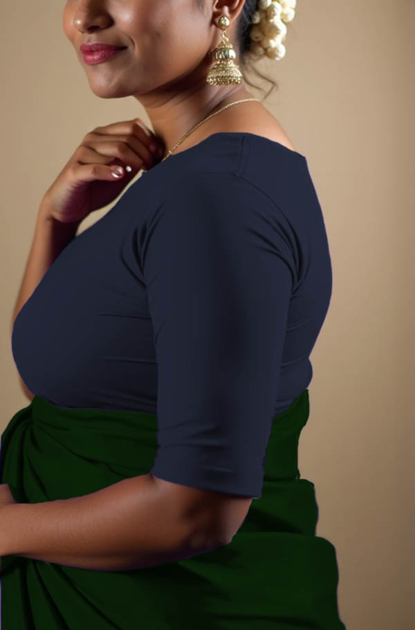 Left Sleeve View plain-back-elbow-sleeves-sleeve-navy-blue-sleeve_left-plain-sleeve-left