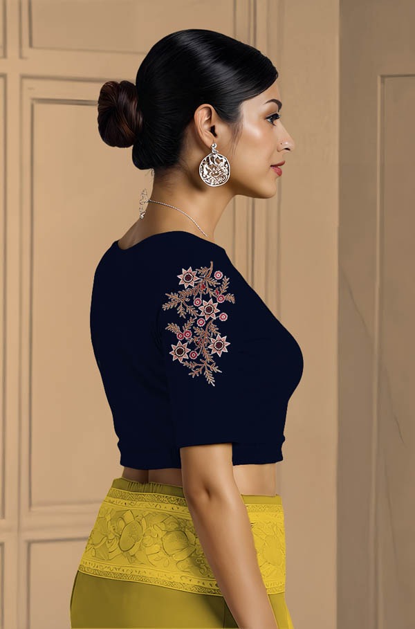 Right Sleeve View plain-back-elbow-sleeves-sleeve-navy-blue-sleeve_right-peacock-vine-mauve-sleeve-right