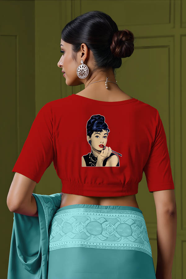 Back View plain-back-elbow-sleeves-sleeve-red-back-audrey