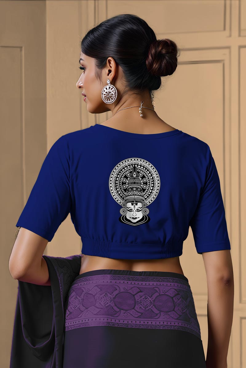 Black And White Kathakali on Round Neck