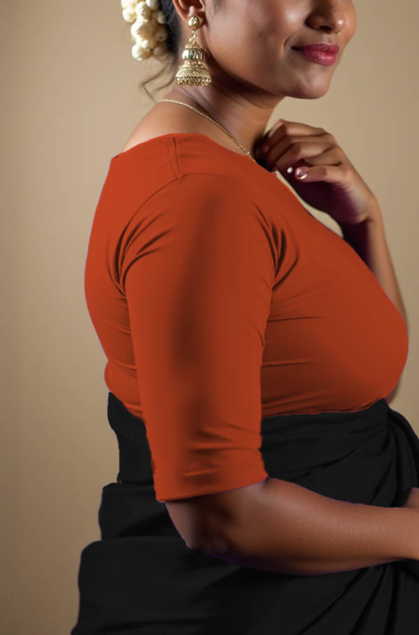 Left Sleeve View plain-back-elbow-sleeves-sleeve-rust-orange-sleeve_left-plain-sleeve-left