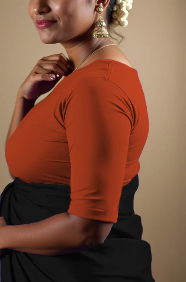 Right Sleeve View plain-back-elbow-sleeves-sleeve-rust-orange-sleeve_right-plain-sleeve-right