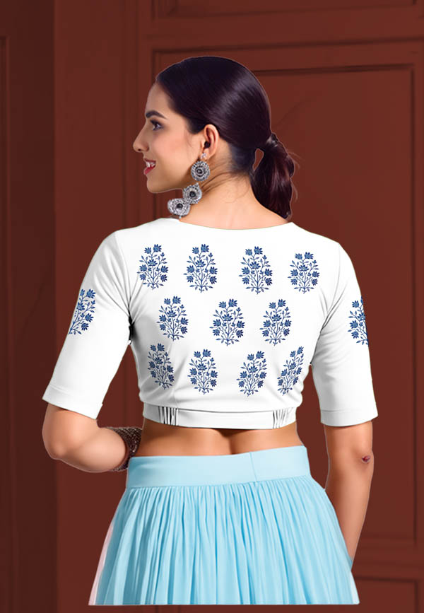 Back View plain-back-elbow-sleeves-sleeve-white-back-blue-butta-back