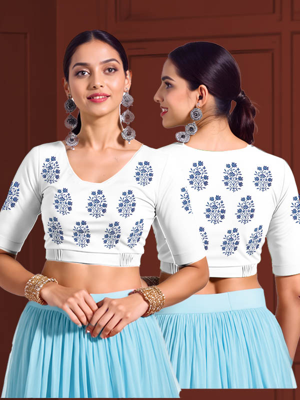 Back View plain-back-elbow-sleeves-sleeve-white-main-front-blue-butta-front-back-blue-butta-back