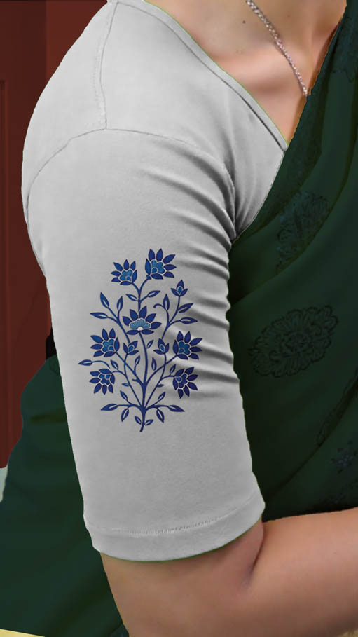 Right Sleeve View plain-back-elbow-sleeves-sleeve-white-sleeve_right-blue-butta-sleeve-right