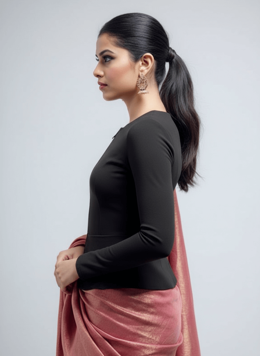 Left Sleeve View plain-back-long-sleeves-sleeve-black-sleeve_left-plain-sleeve-left