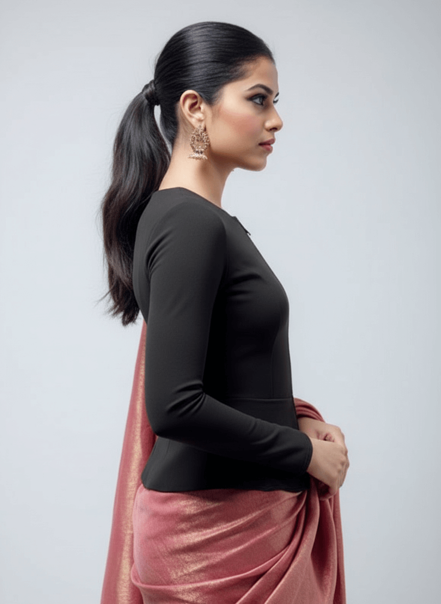 Right Sleeve View plain-back-long-sleeves-sleeve-black-sleeve_right-plain-sleeve-right