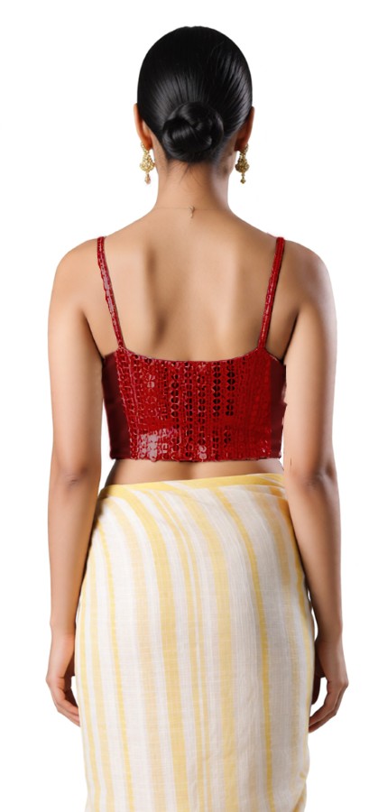 Back View open-back-with-tie-back-sleeveless-sleeve-sequin-red-back-plain-back