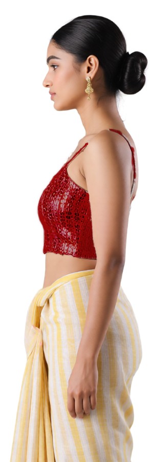 Left Sleeve View open-back-with-tie-back-sleeveless-sleeve-sequin-red-sleeve_left-plain-sleeve-left