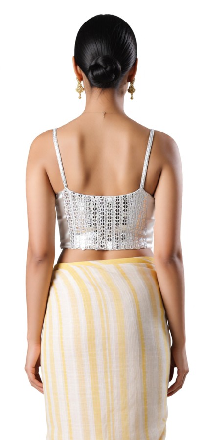 Back View open-back-with-tie-back-sleeveless-sleeve-sequin-silver-back-plain-back