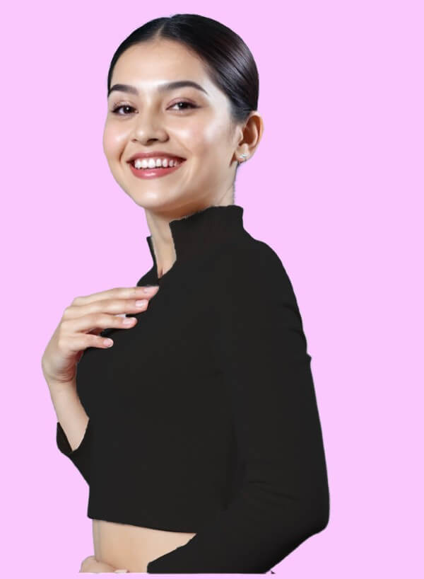 Left Sleeve View plain-back-long-sleeves-sleeve-black-sleeve_left-plain-sleeve-left