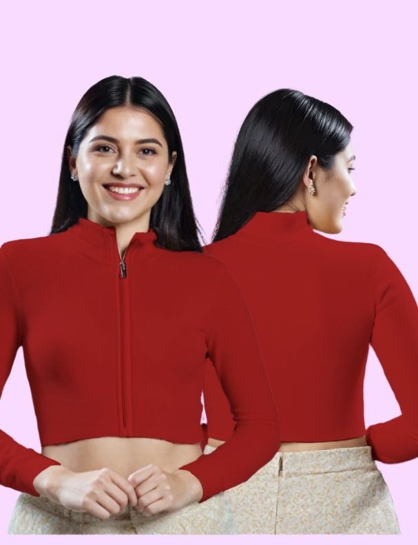 Back View plain-back-long-sleeves-sleeve-red-main-front-plain-front-back-plain-back