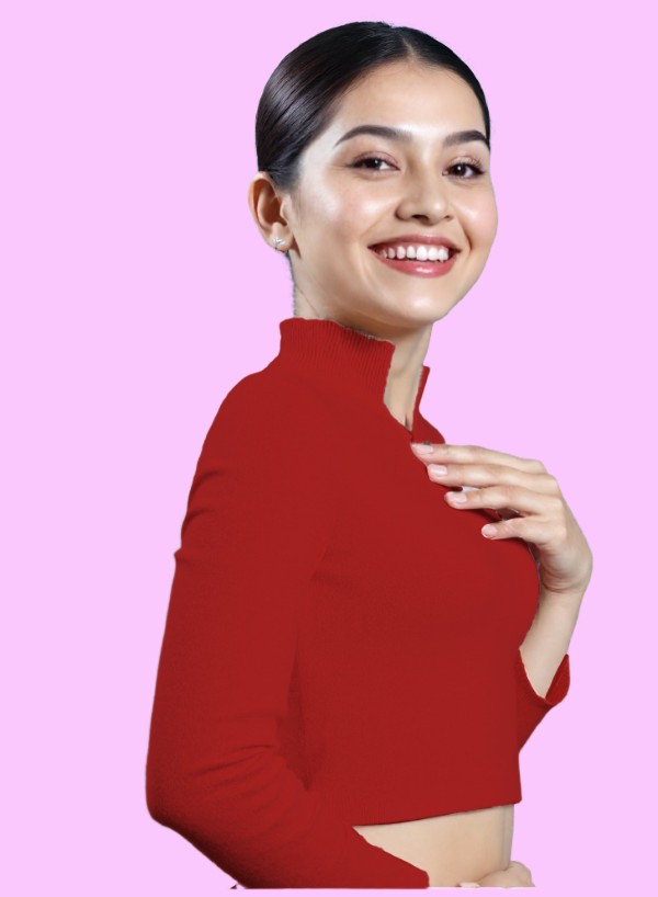 Right Sleeve View plain-back-long-sleeves-sleeve-red-sleeve_right-plain-sleeve-right