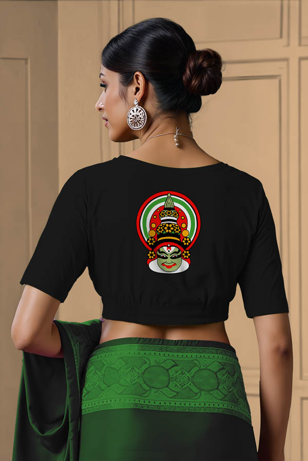 Back View plain-back-elbow-sleeves-sleeve-black-back-kathakali