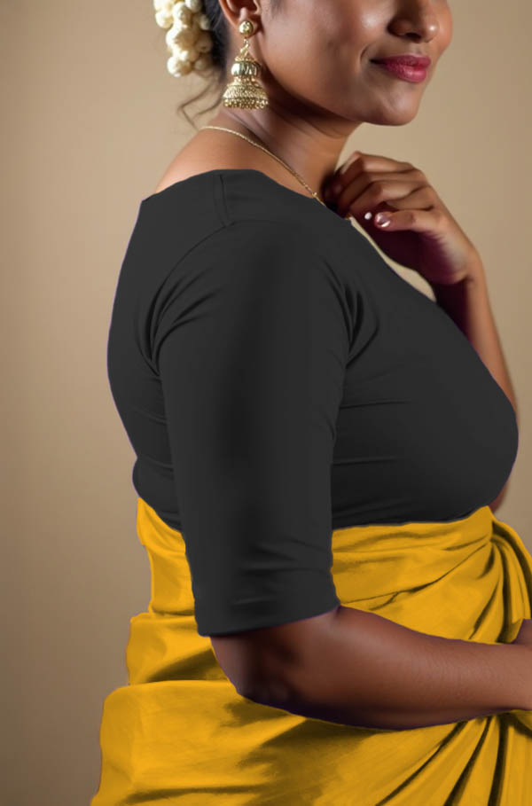 Left Sleeve View plain-back-elbow-sleeves-sleeve-black-sleeve_left-plain-sleeve-left