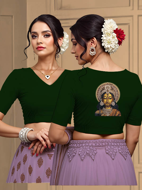 Back View plain-back-elbow-sleeves-sleeve-dark-green-main-front-plain-front-back-bronze-woman